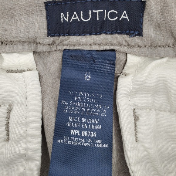 Nautica Kids Boys Size 6 Gray Flat Front Chino Shorts Adjustable Waist Stretch - Picture 3 of 10